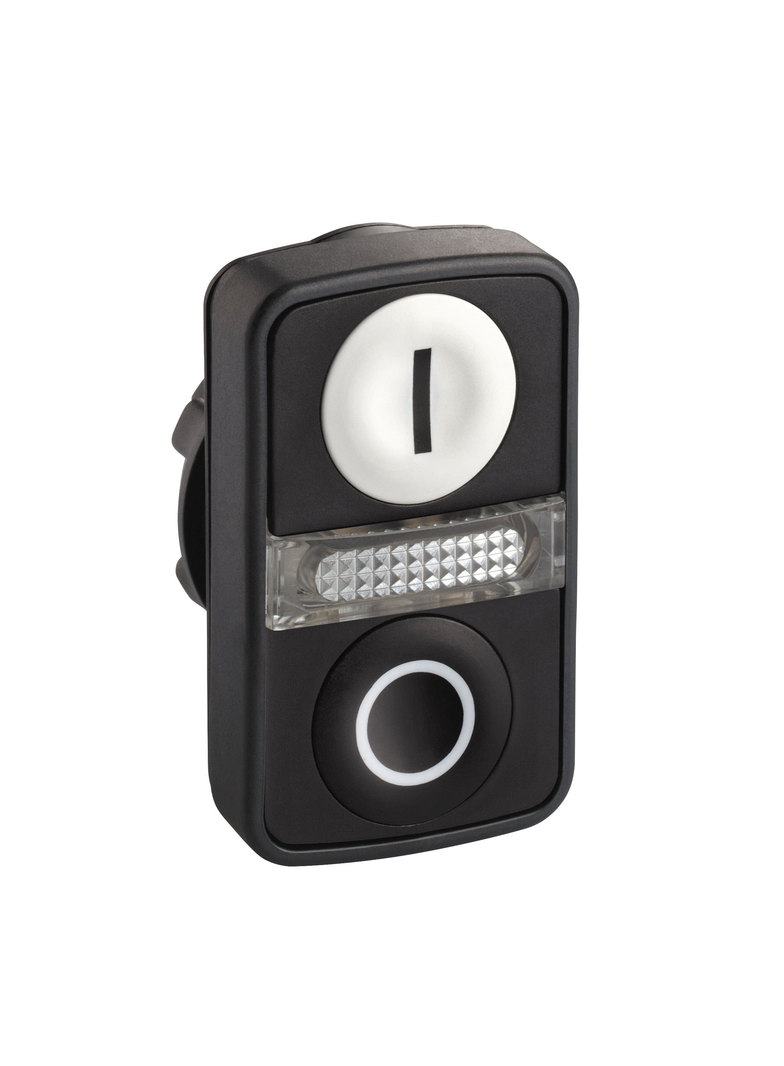 Harmony XB5 Główka przycisku podwójnego płaskiego biała/czarna z oznaczeniem plastikowa