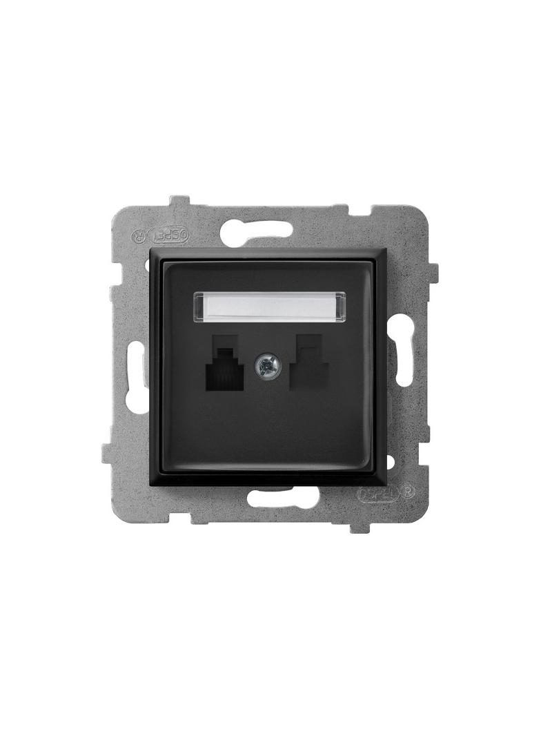 ARIA Gniazdo telefoniczne pojedyncze - kolor czarny metalik