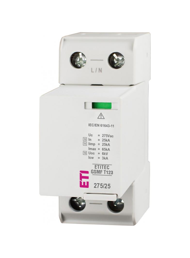 Ogranicznik przepięć T1+T2 (B+C) - iskiernik TEC GSMF T12 275/25 1+0 002440723 ETI