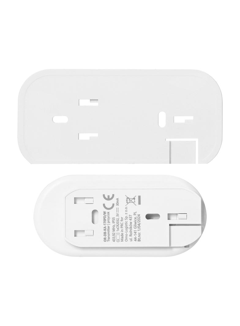 ATEL DC, dzwonek bezprzewodowy bateryjny, learning system, 38 dźwięków, 150m, biały