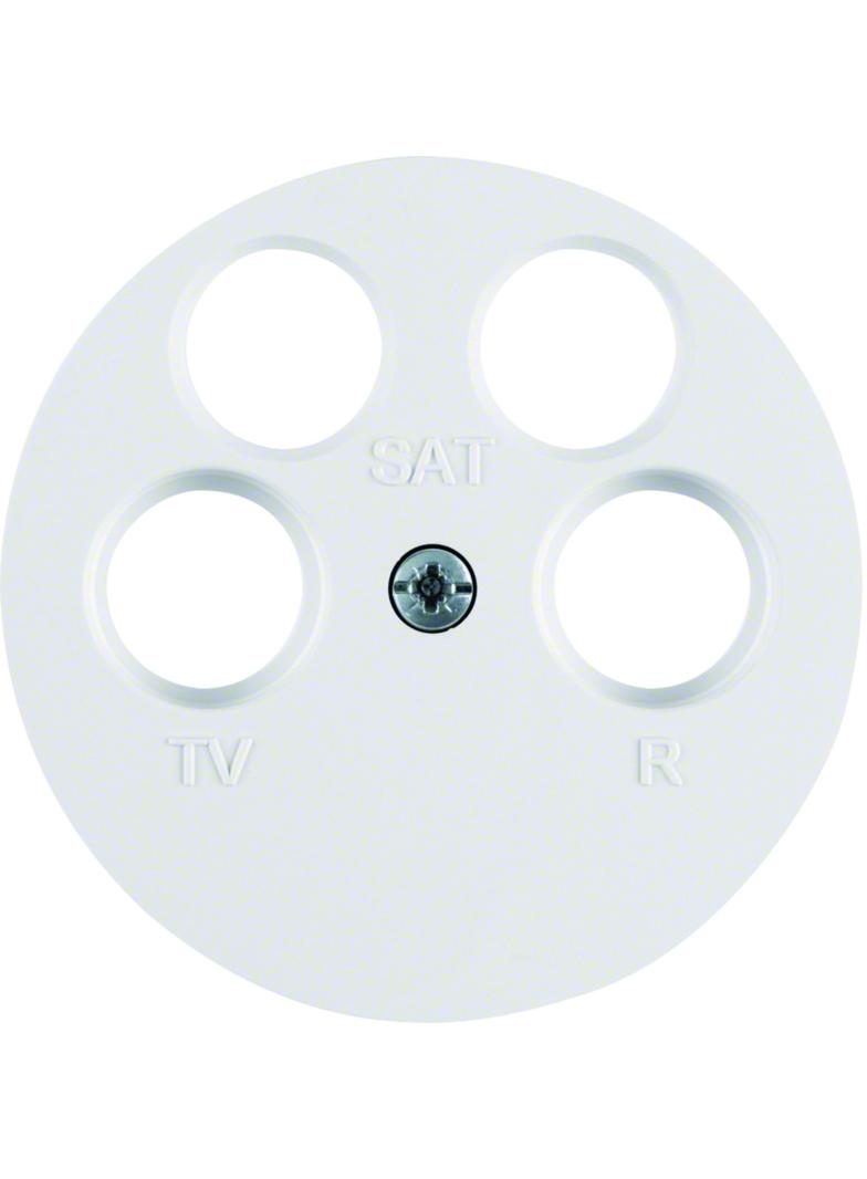 BERKER R.1/R.3 Płytka czołowa do gniazda antracytowego 4-wyj. biały 14842089 HAGER