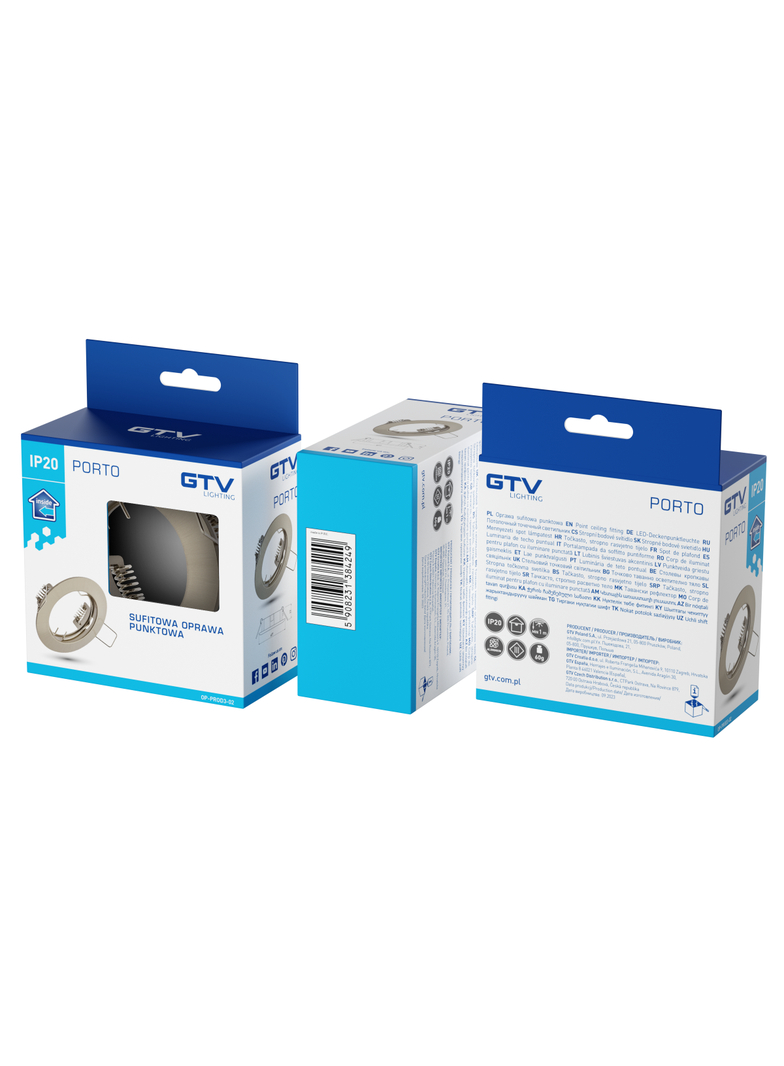 SUFITOWA OPRAWA PUNKTOWA (OCZKO) PORTO, ODLEW, IP20, INOX