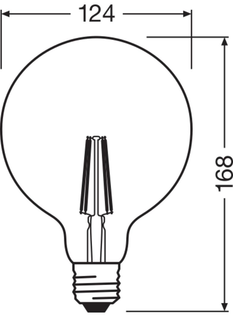 Lampa LED Vintage 1906 dim CL GLOBE125 Filament szkło przezroczyste GOLD 55 dim 7W 825 E27