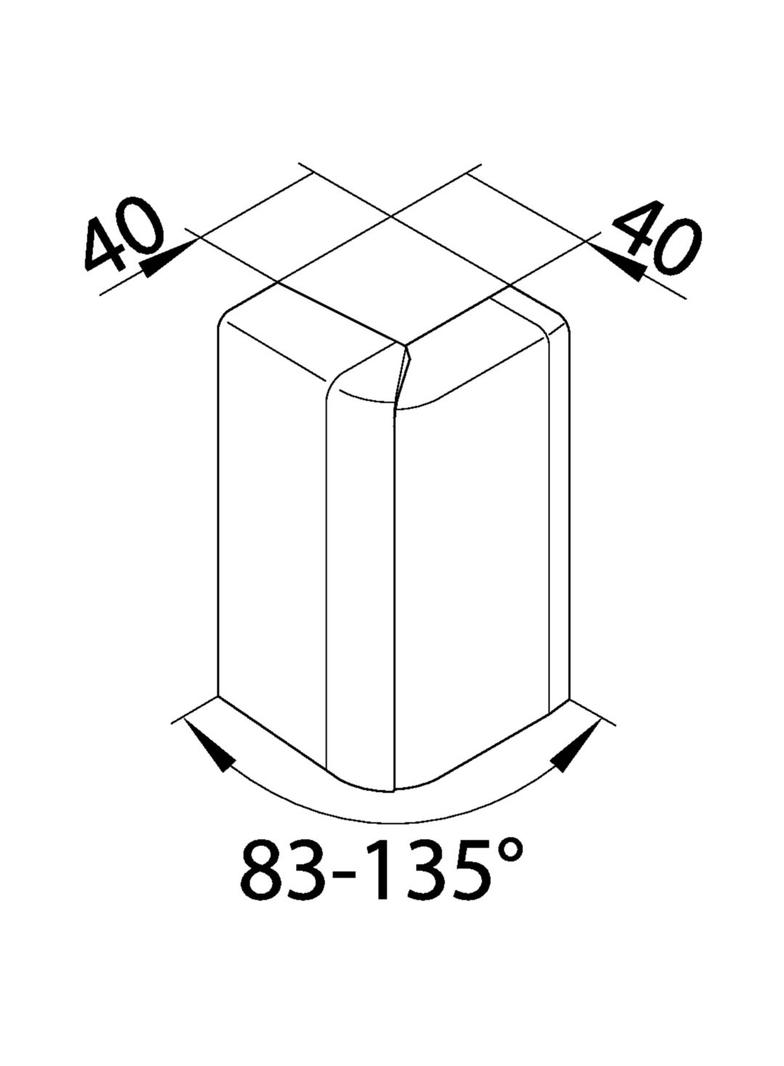 tehalit.SL Kąt zewnętrzny regulowany 20x115 czarny SL2011539011 HAGER