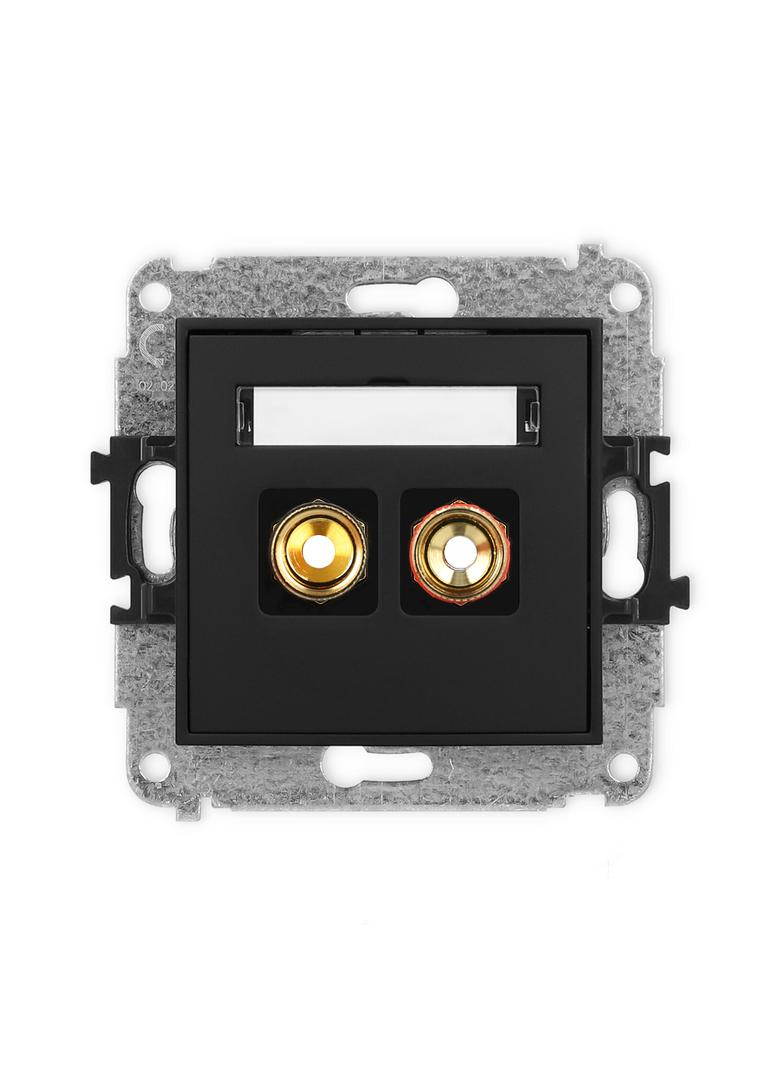 MINI Mechanizm gniazda głośnikowego pojedynczego (typu banan - czerwony i czarny, pozłacany, 4 mm2,