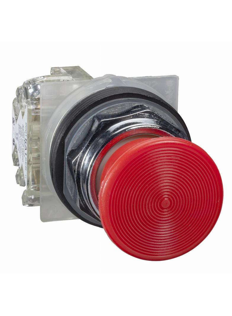 Harmony 9001K Przycisk grzybkowy O40 czerwony 2 pozycyjny wkręcany napęd metalowy 1NO + 1NC 9001KR9R