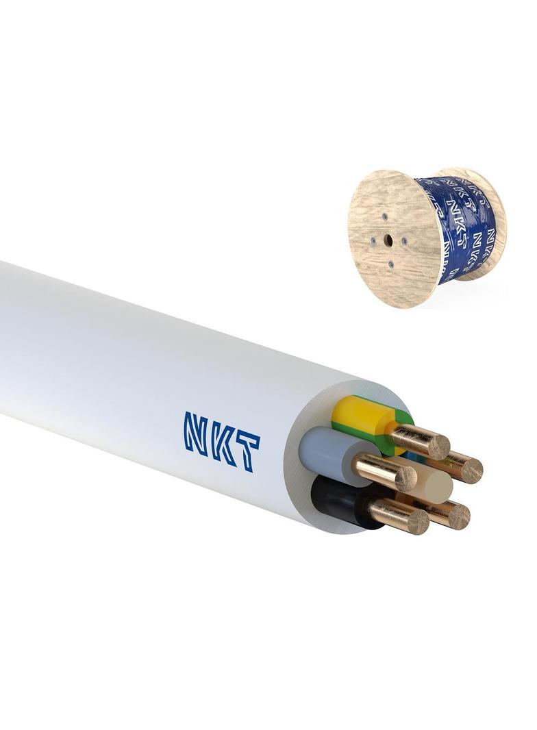 Przewód instalacyjny YDY żo 5x4mm2 biały 450/750V /bębnowy/ NKT