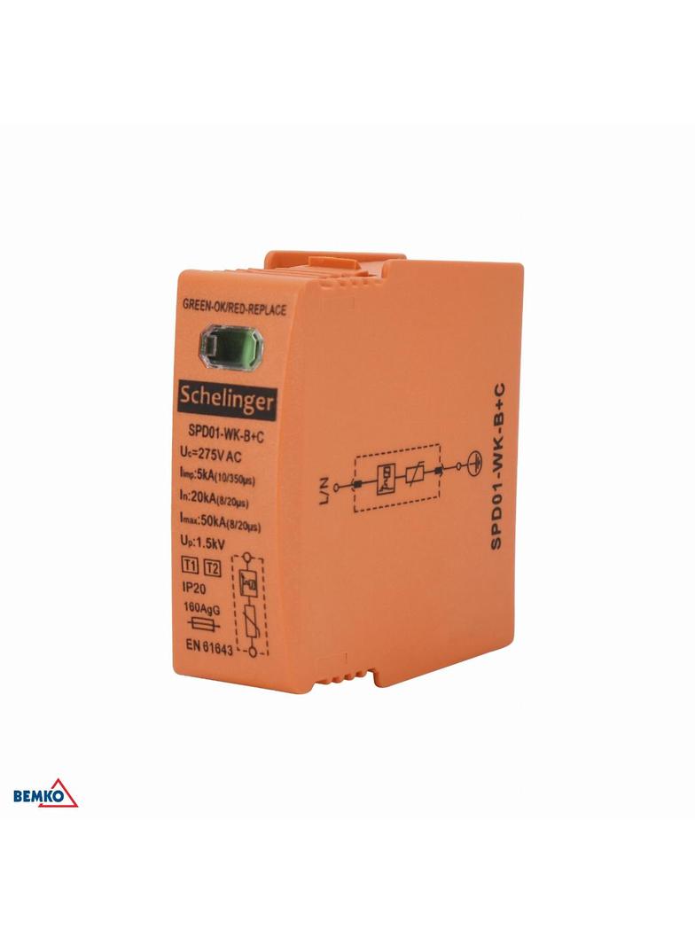 WKŁADKA DLA OGRANICZNIKA PRZEPIĘĆ KLASA T1T2 (B+C) 5kA SCHELINGER