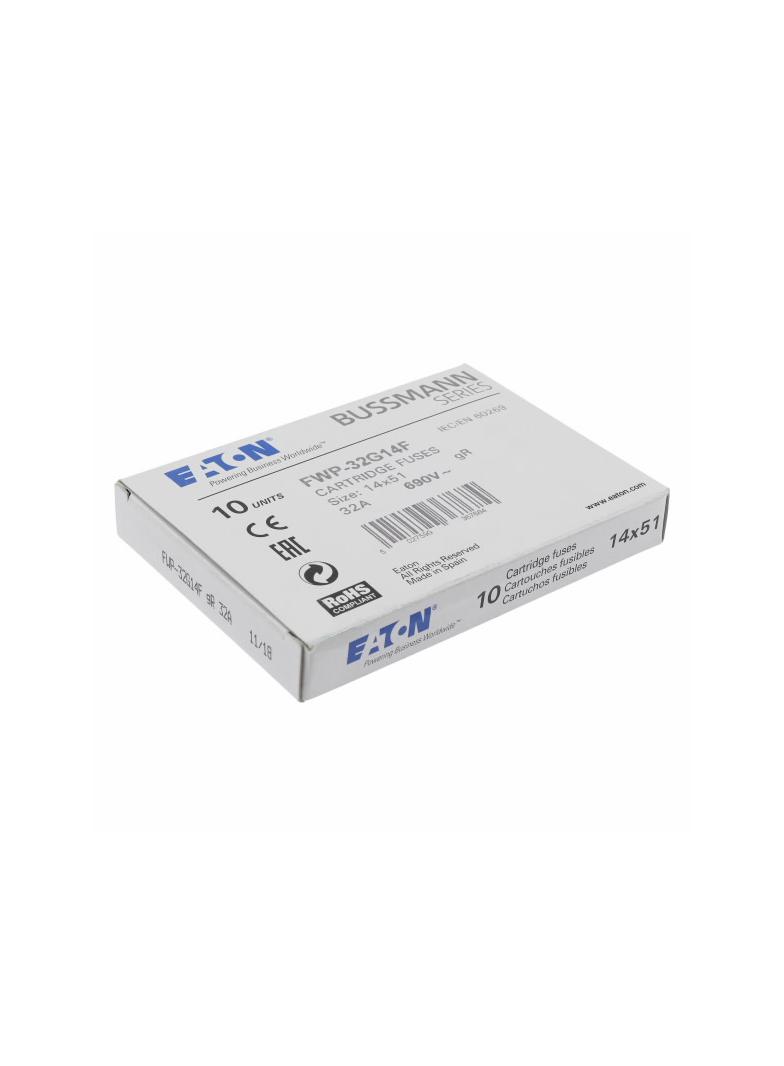 32A 690V AC gR 14X51mm FUSE W/O STRIKER Wkładka szybka 32A AC 690V 14x51 gR IEC UL FWP-32G14F EATON