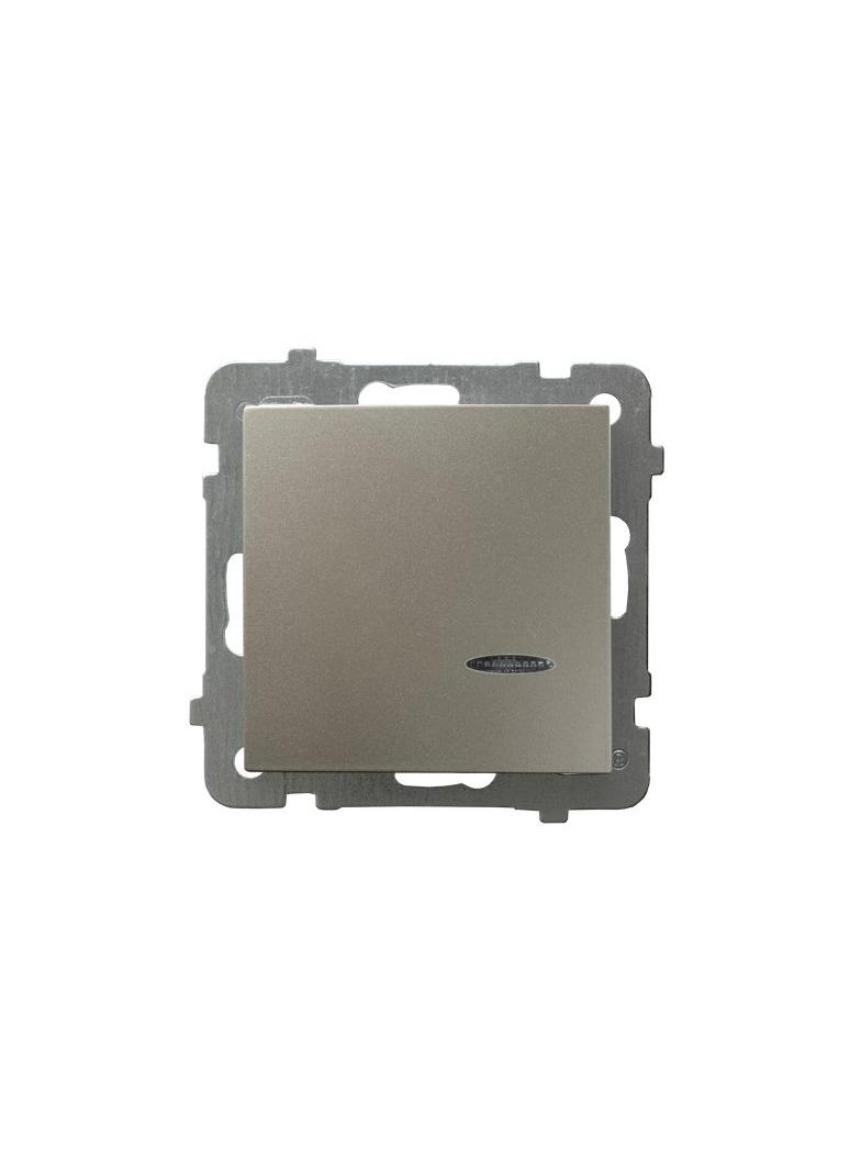 AS Łącznik jednobiegunowy z podświetleniem niebieskim - kolor satyna light