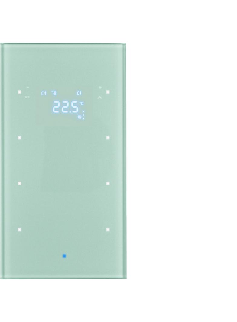 BERKER KNX TS Sensor dotykowy potrójny z regulatorem temperatury szkło aluminium 75643034 HAGER
