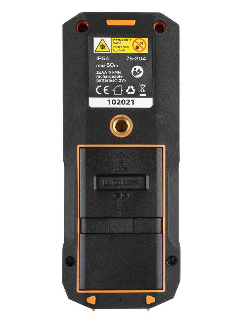 Dalmierz laserowy, zasięg 60 m, IP54