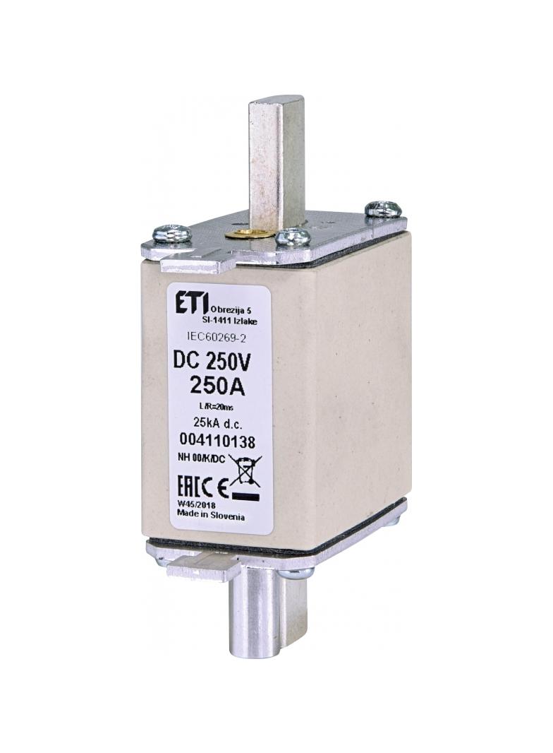 Wkładka topikowa NH DC z wybijakiem NH00 K 250A 250V DC 004110138 ETI