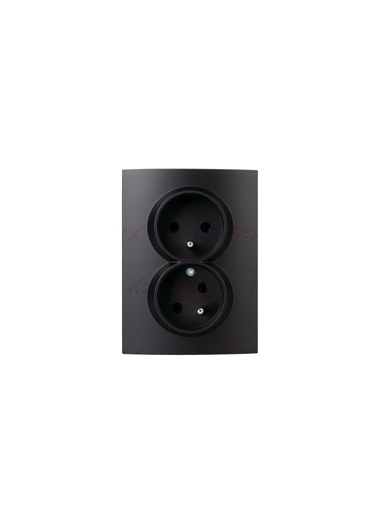 LOGI 02-1255-142 cm Gniazdo zasilające podwójne francuskie kompletne ZZF ochrona styków LOGI 02-1255