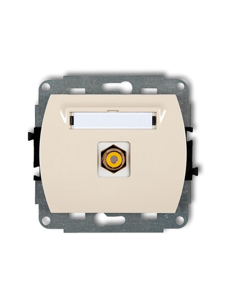 TREND Mechanizm gniazda pojedynczego RCA (typu cinch - żółty, pozłacany) beżowy