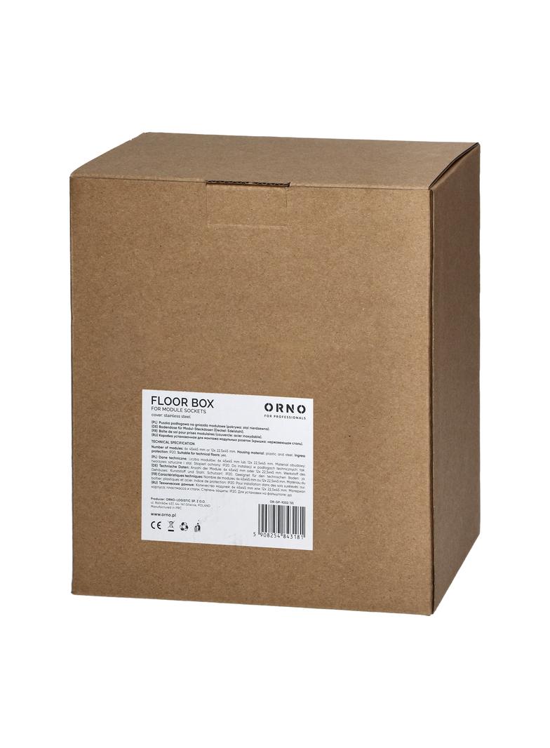 Puszka podłogowa na gniazda modułowe 6 x 45x45mm lub 12 x 22,5x45mm, pokrywa: plastik, czarna