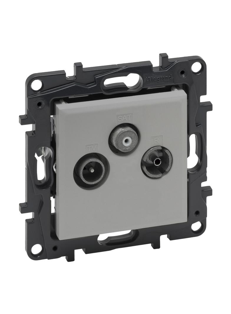Niloe Step - gniazdo TV-R-SAT zakończeniowe, 10 dB- kolor aluminium, Legrand
