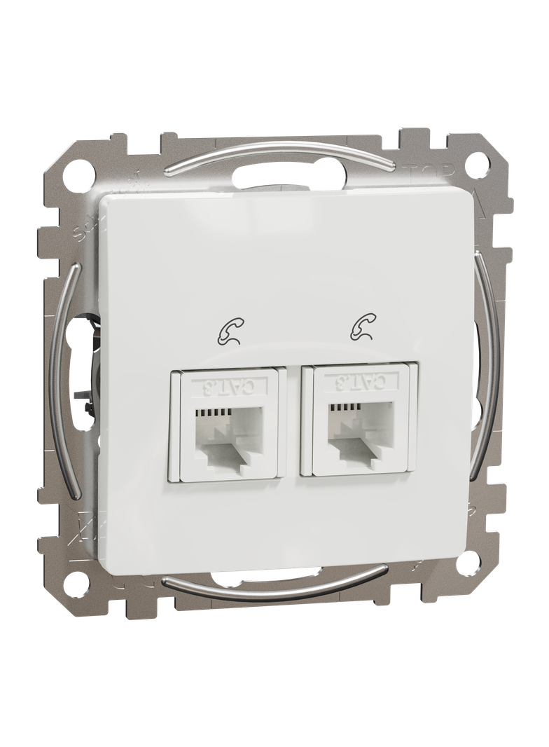 Sedna Design & Elements Gniazdo telefoniczne podwójne RJ11 białe SDD111492 SCHNEIDER