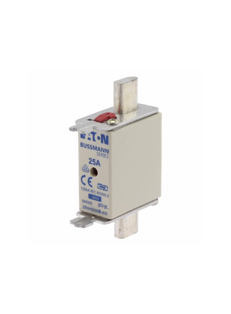 NH FUSE 25A 400V GG/GL SIZE 000 Wkładka NH000 25A 400V GL/GG podwójny wskaźnik 25NHG000B-400 EATON