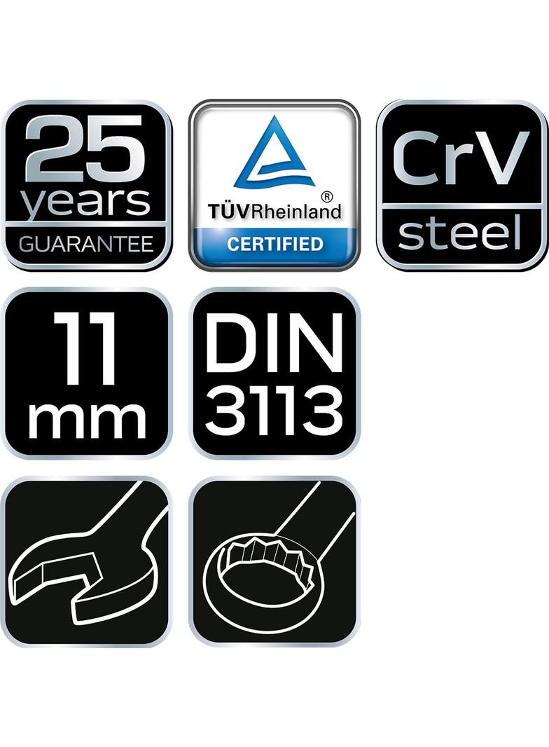 Klucz płasko-oczkowy 11 x 150 mm