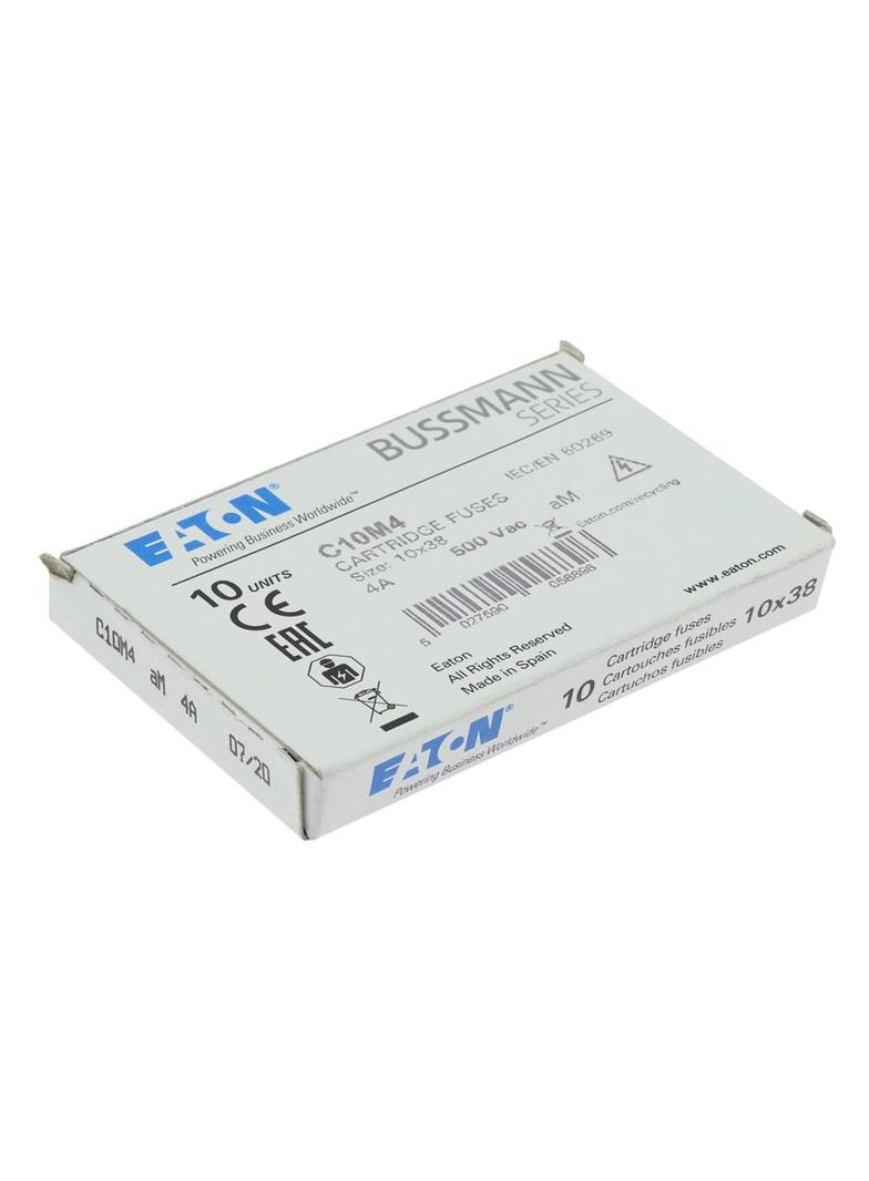CYLINDRICAL FUSE 10 x 38 4A AM 500V AC Wkładka cylindryczna 10 x 38mm 4A AM 500V AC C10M4 EATON