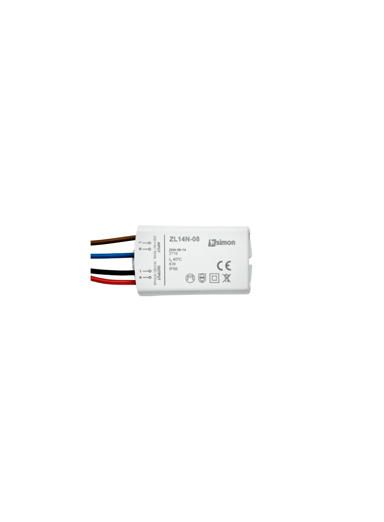 Simon 54 Zasilacz LED natynkowy 14V DC 8W ZL14N-08 KONTAKT