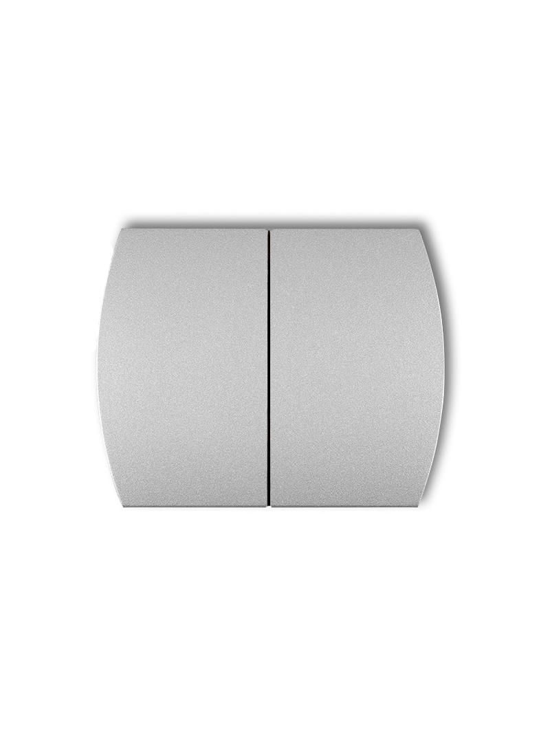 Klawisze podwójne do łączników TREND, LOGO (komplet dwóch sztuk) srebrny metalik