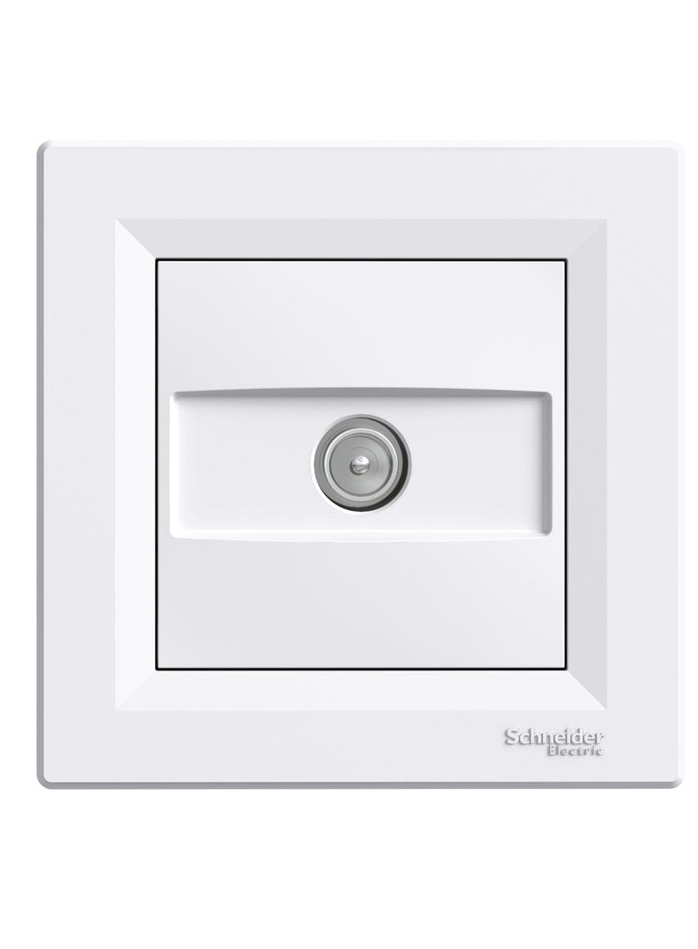 Asfora, gniazdo TV przelotowe 4dB, biały