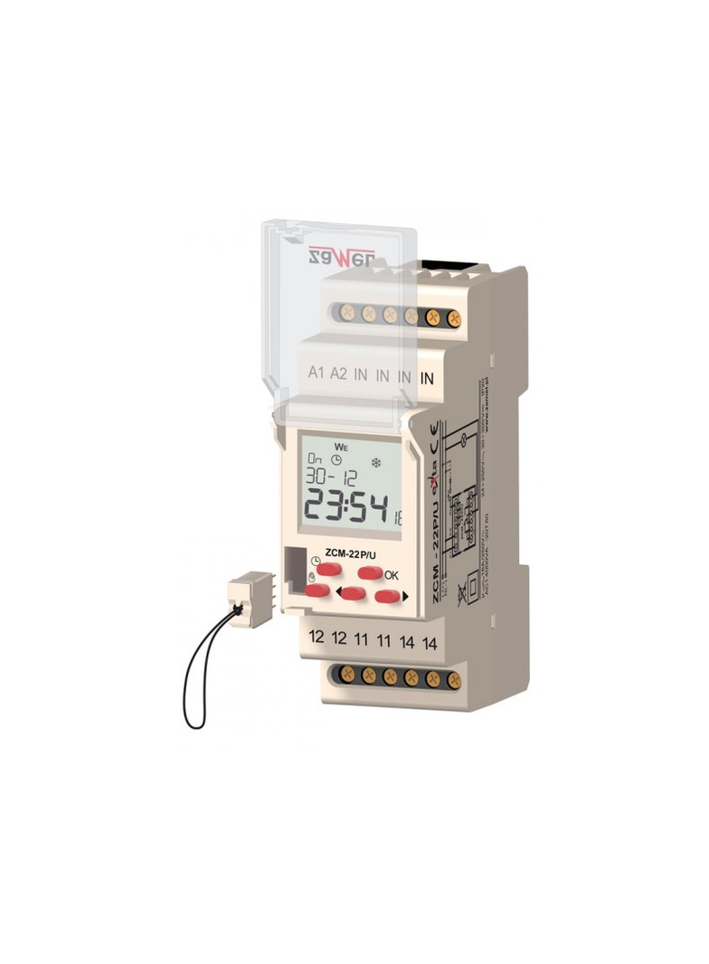 PROGRAMATOR CZASOWY 1-KAN. TYGODN.-ROCZNY PAMIĘĆ ZEWN. 24-250V AC / 30-300V DC TYP: ZCM-22P/U