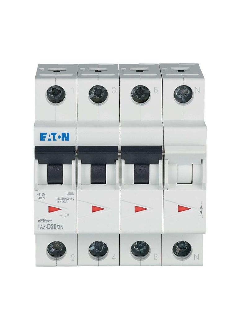 FAZ-D20/3N Wyłącznik nadprądowy 15kA D20A 3P+N 278999 EATON