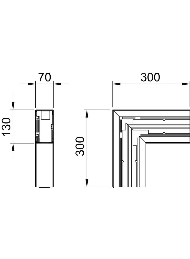 GKH-F70130RW Naroże płaskie, bezhalogenowe