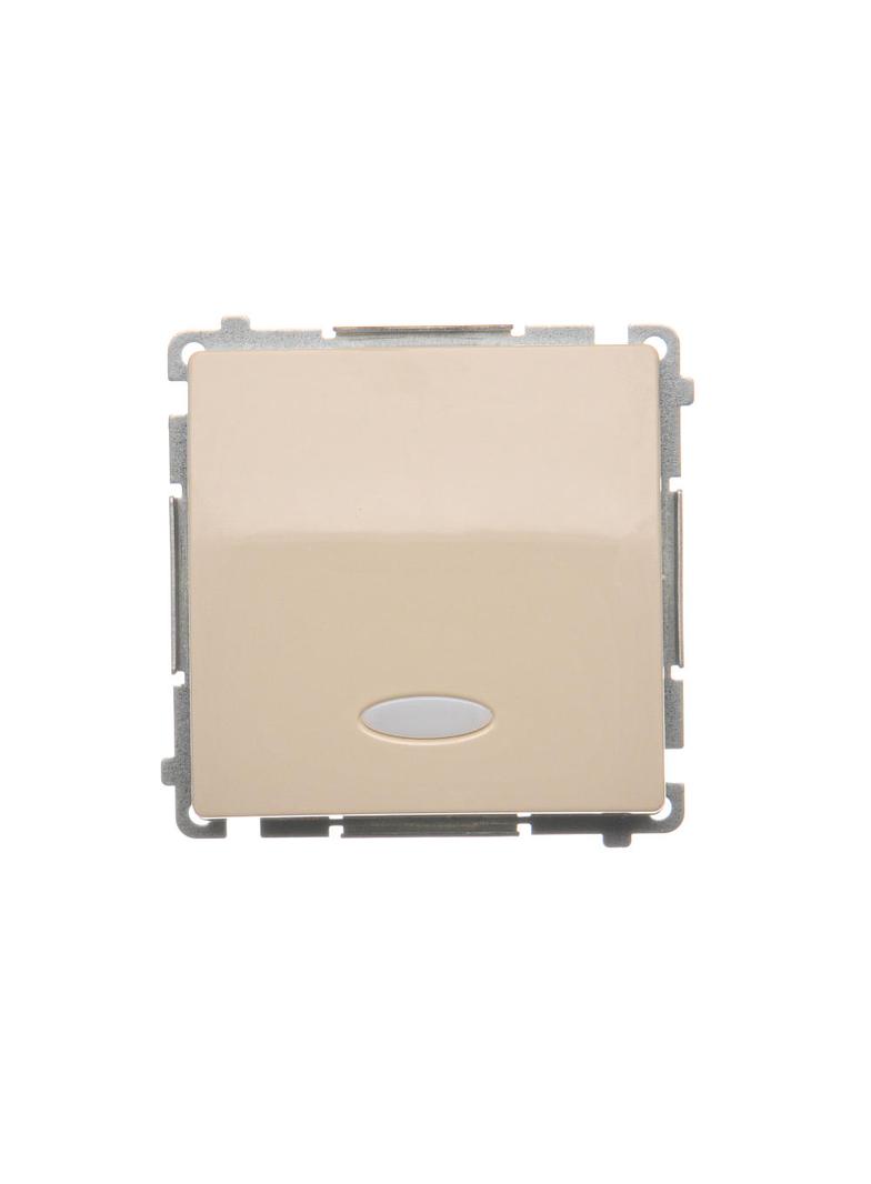 Simon Basic Przycisk pojedynczy zwierny bez piktogramu z podświetleniem LED 10A 250V szybkozłączka beż BMP1L.01/12 KONTAKT