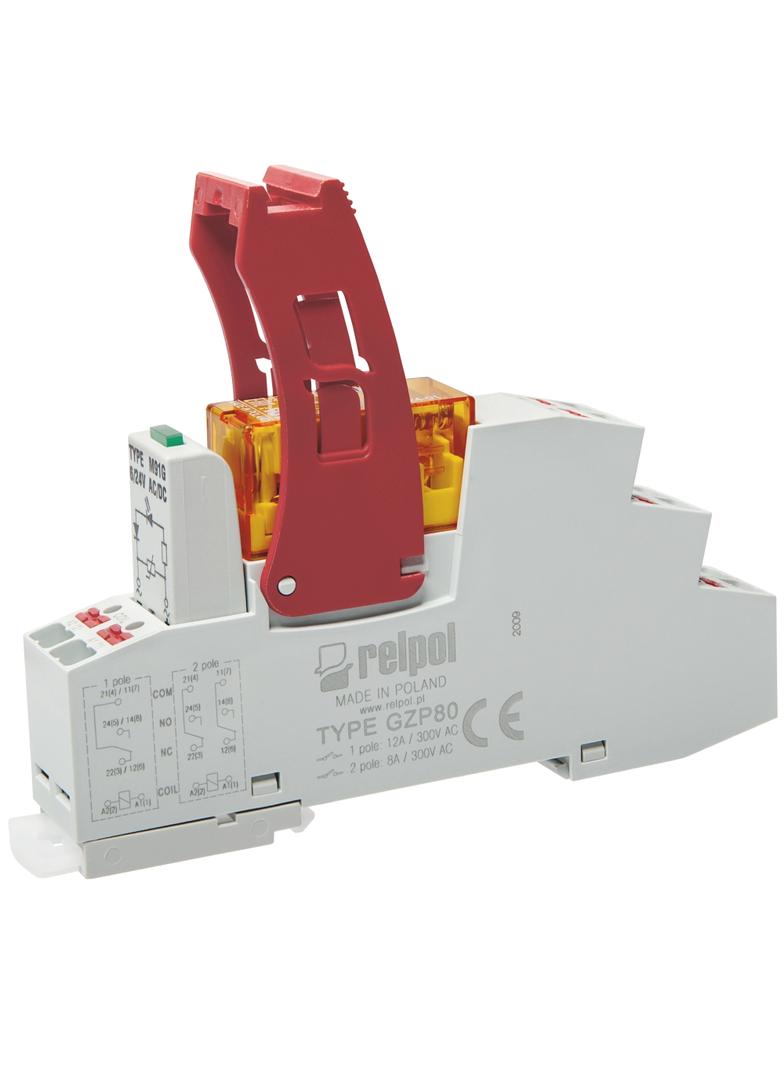 Przekaźnik interfejsowy PUSH-IN 1P, 24 VAC, 16 A, przek. wykonawczy - przeźroczysta obudowa PI85-024AC-M91G-PS-2011-01 864994 RELPOL