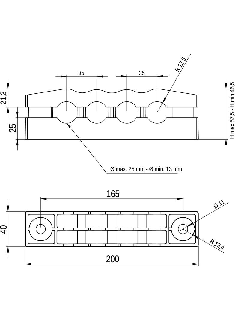 Uchwyt kabla siłowego KO27/4 poczwórny OPATÓWEK
