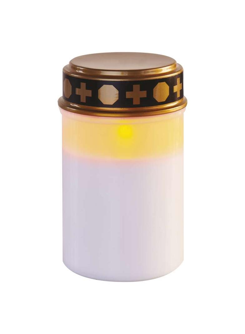 Znicz LED świeczka cmentarna LED biała 2x C czujnik zmierzchu IP44 timer DCCV21 EMOS
