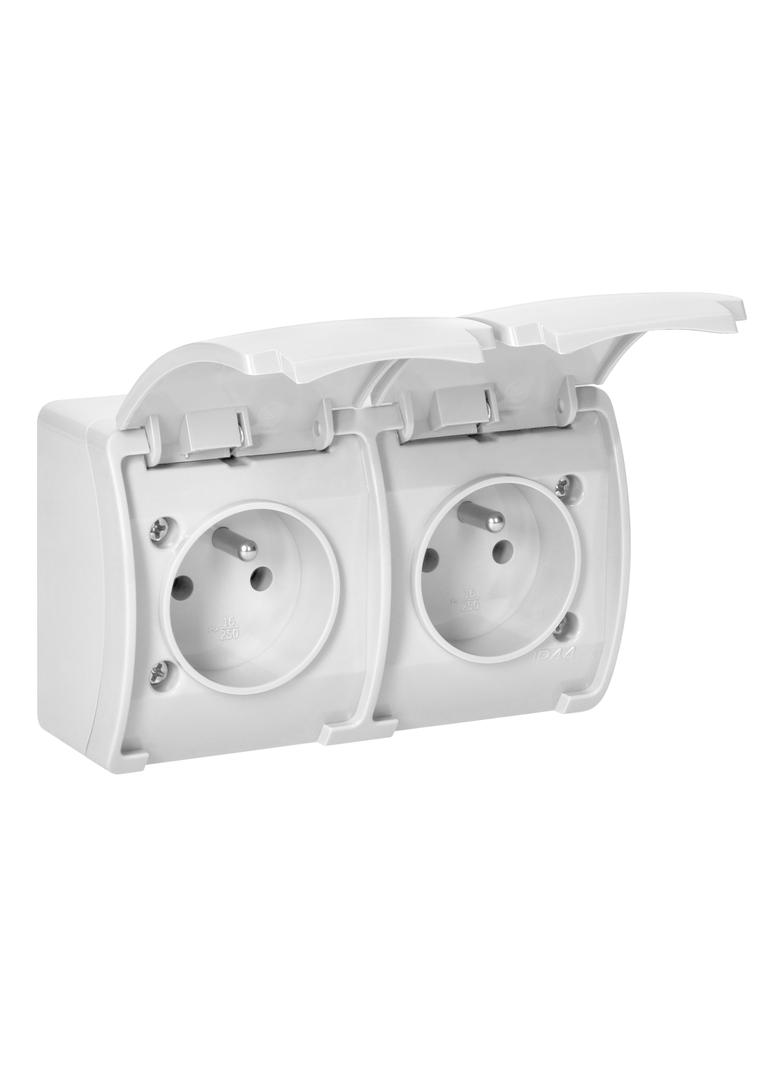 Gniazdo podwójne AQUATIC IP44 biały OR-OE-7106/W ORNO