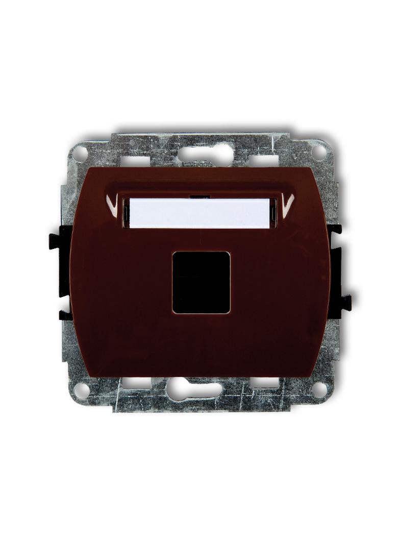 TREND Mechanizm gniazda multimedialnego pojedynczego bez modułu (standard Keystone) brązowy