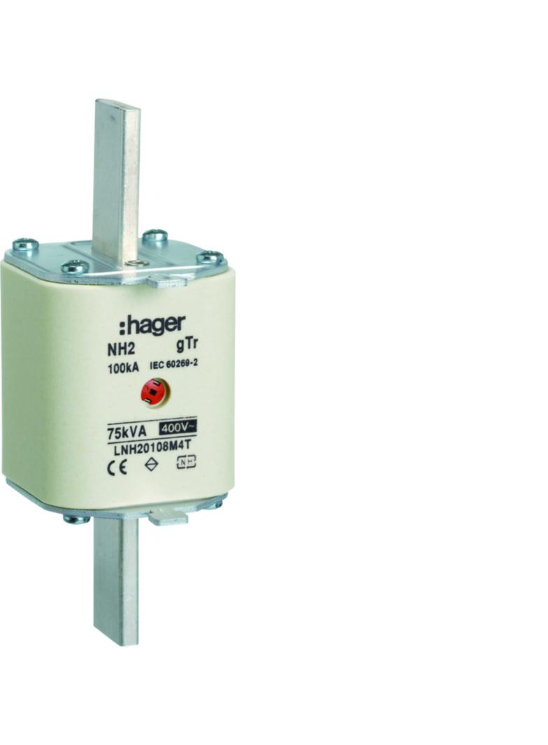 Wkładka bezp. nożowa NH2 wsk.podw. uchwyt nieiz. gTr 108A 400VAC LNH20108M4T HAGER