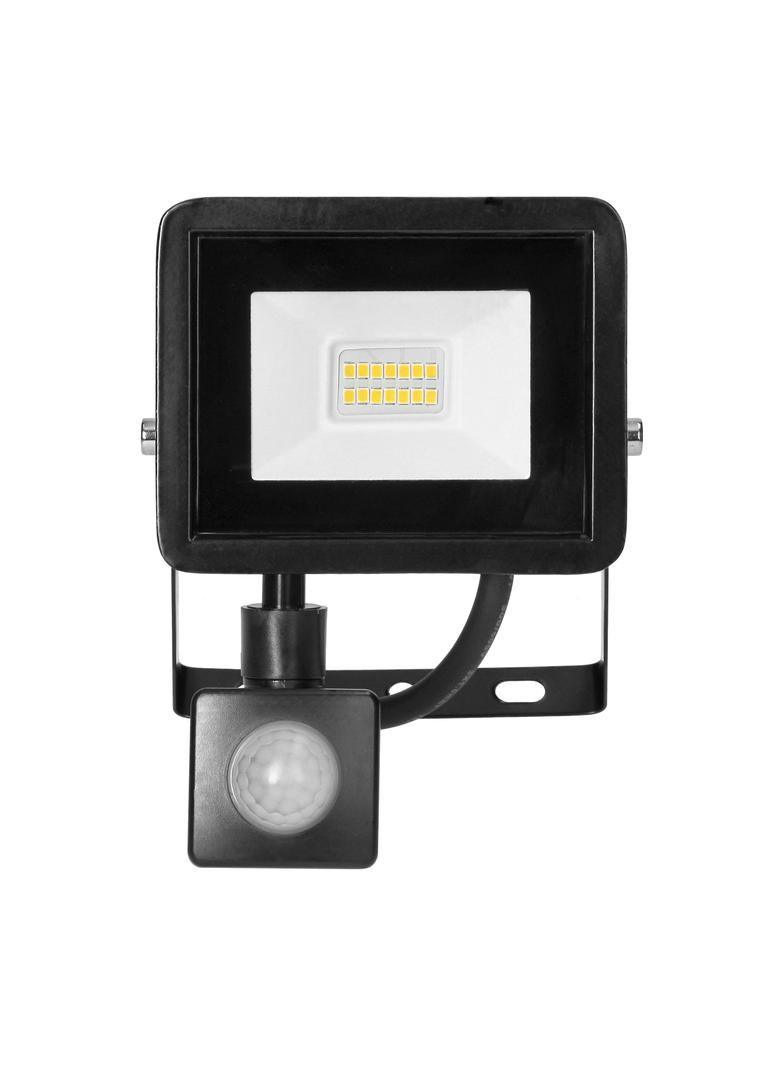 ALLED 10W Naświetlacz LED z PIR, 850lm, IP44, 4000K, Alu+szkło