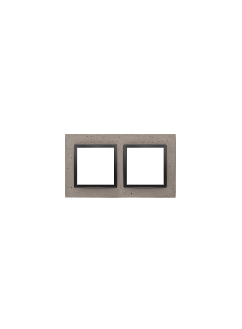 Simon 54 NATURE WMDZ-0120xS-098 Ramka 2-krotna Nature-Beton, CZARNY CHARAKTER, IP20/IP44. (IP44-nale DRN2/98 KONTAKT