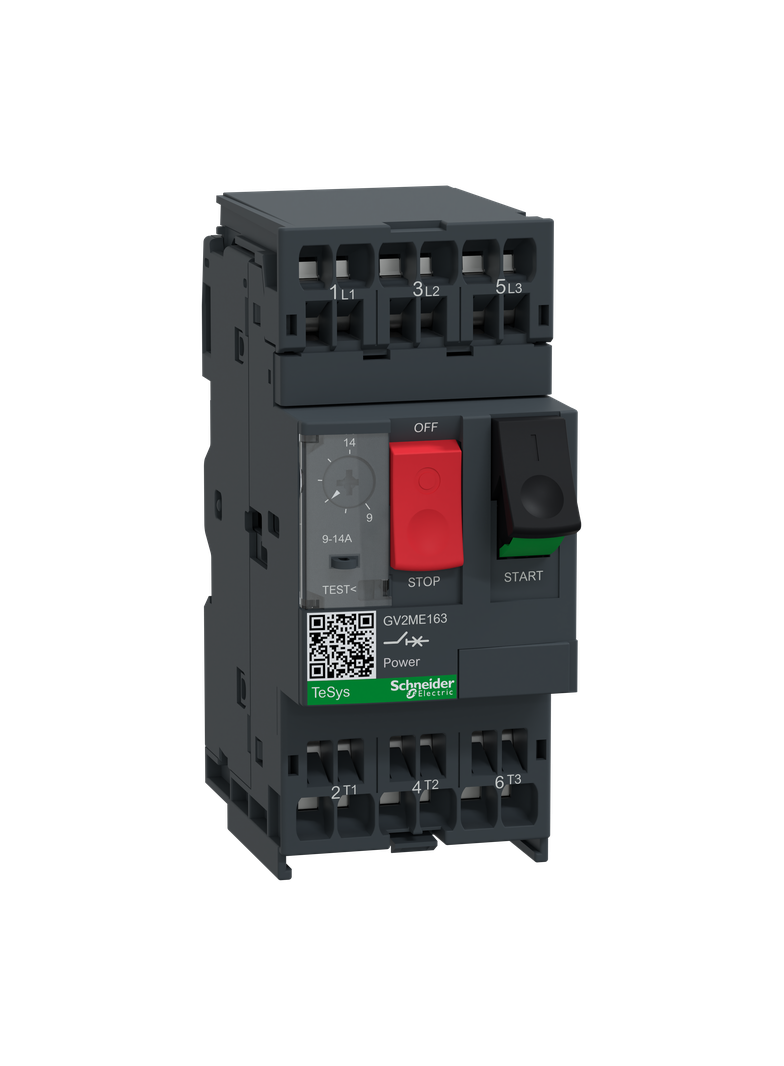 Wyłącznik silnikowy GV2ME napęd przyciskowy 9..14 A zaciski sprężynowe