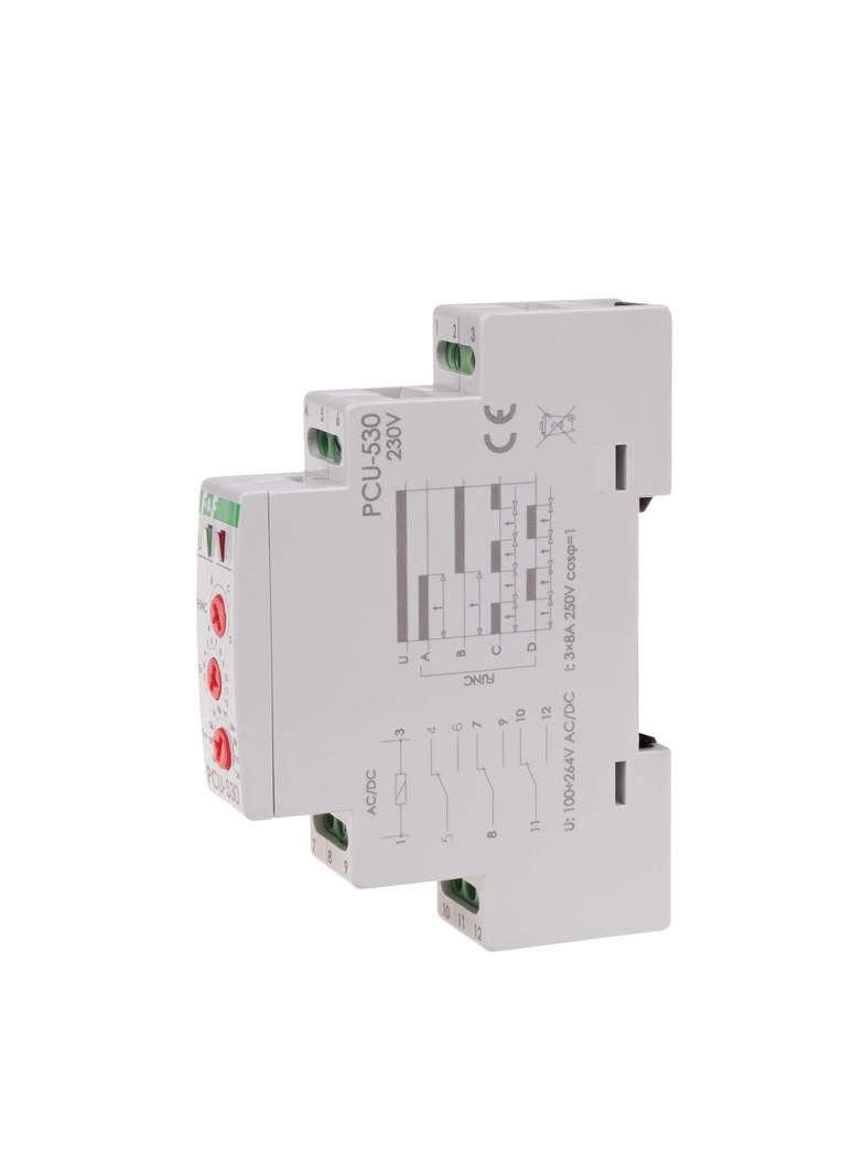 Przekaźnik czasowy 10-funkcyjny styk:3Z/R 100-264V AC/DC PCU-530 F&F