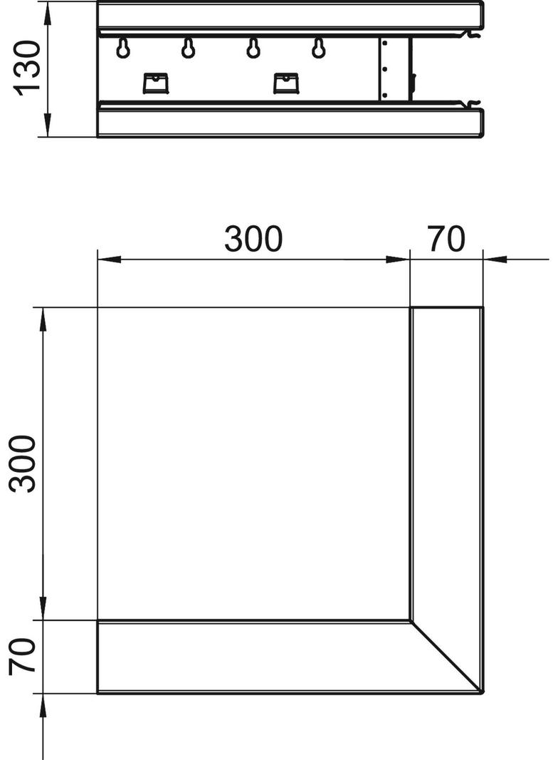 GS-SA70130RW, NAROŻE ZEWN. 70X130 CZ.B.
