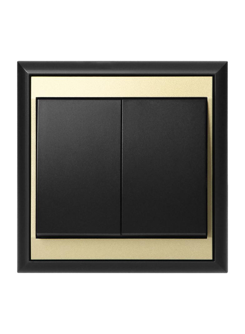 Łącznik podtynkowy świecznikowy Luna, 10A, 250V, WP-2L, czarny/złoty OR-OE-7601/BC ORNO