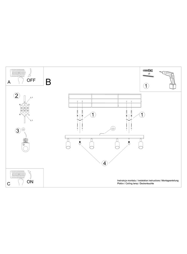 Sollux Plafon VERDO 4 czarny SL.1294