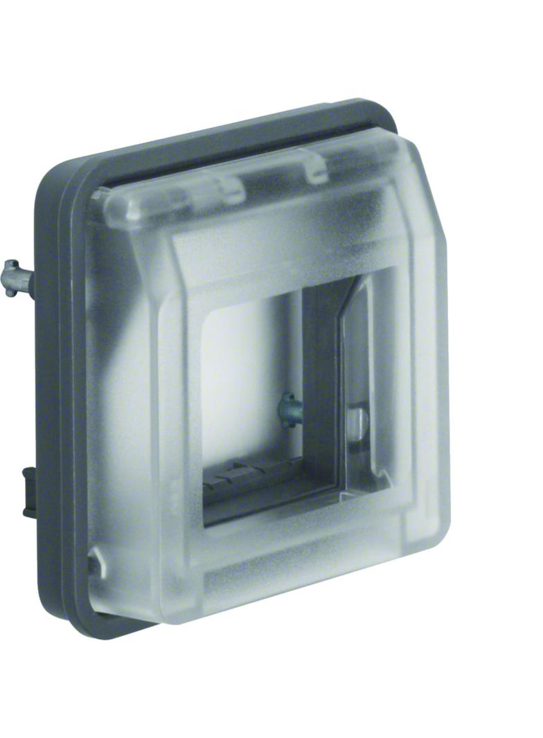 BERKER W.1 Adapter z przezroczystą pokrywą do modułów systo IP55 szary 18213500 HAGER