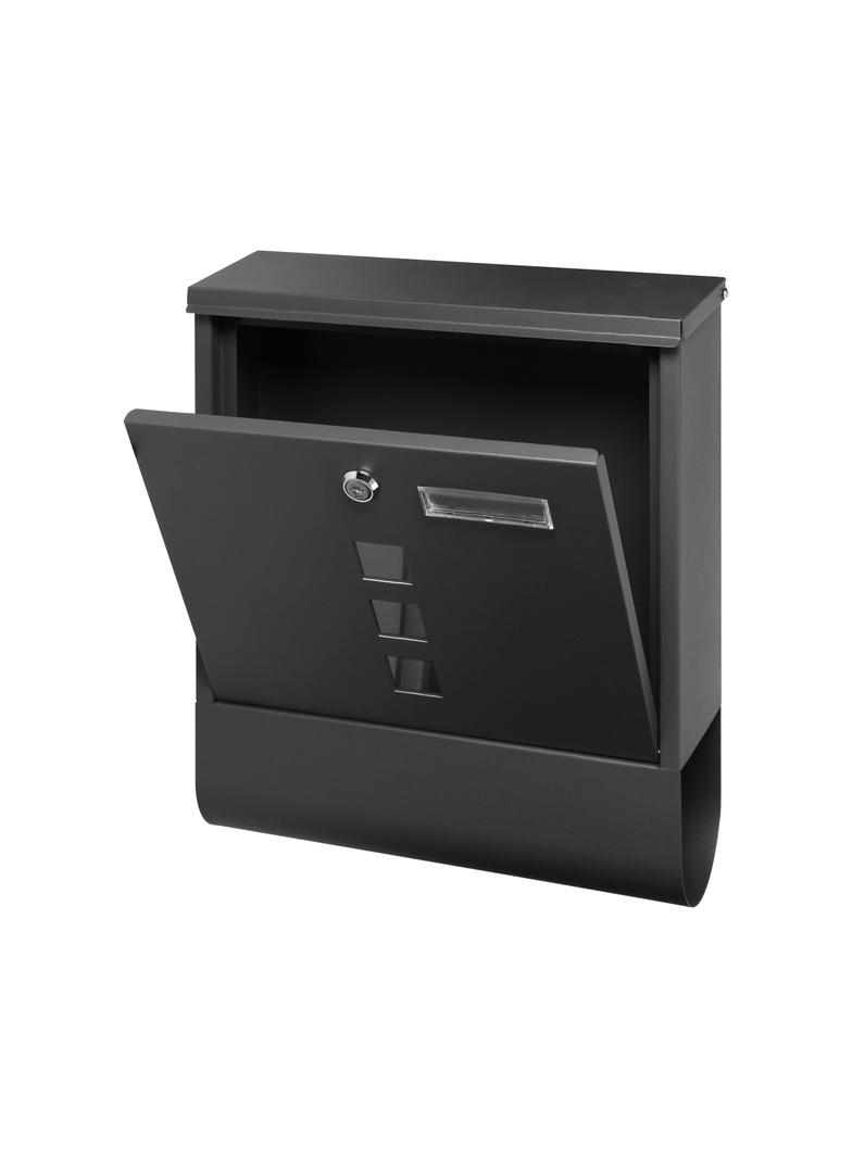 Skrzynka na listy HAITI z galwanizowanej stali z gazetnikiem i okienkami i wizytownikiem kolor czar