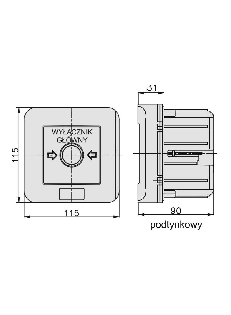 Wyłącznik alarmowy 1Z 1R 12A /WYŁĄCZNIK GŁÓWNY/ IP55 WGp-1s 921590 ELEKTROMET