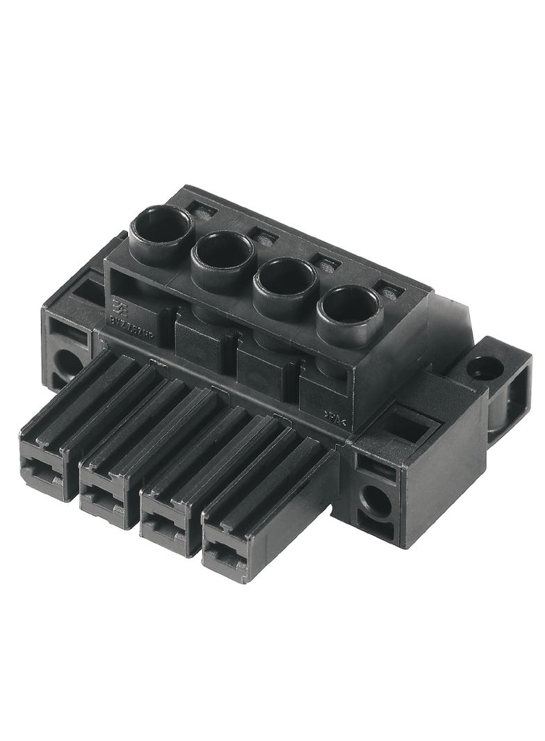 BVZ 7.62HP/04/180SFC SN BK BX Wtyk PCB (złącze wiązki), 7.62 mm, Liczba biegunów: 4, Przyłącze z jarzmem /100szt./ 1929760000 WEIDMÜLLER