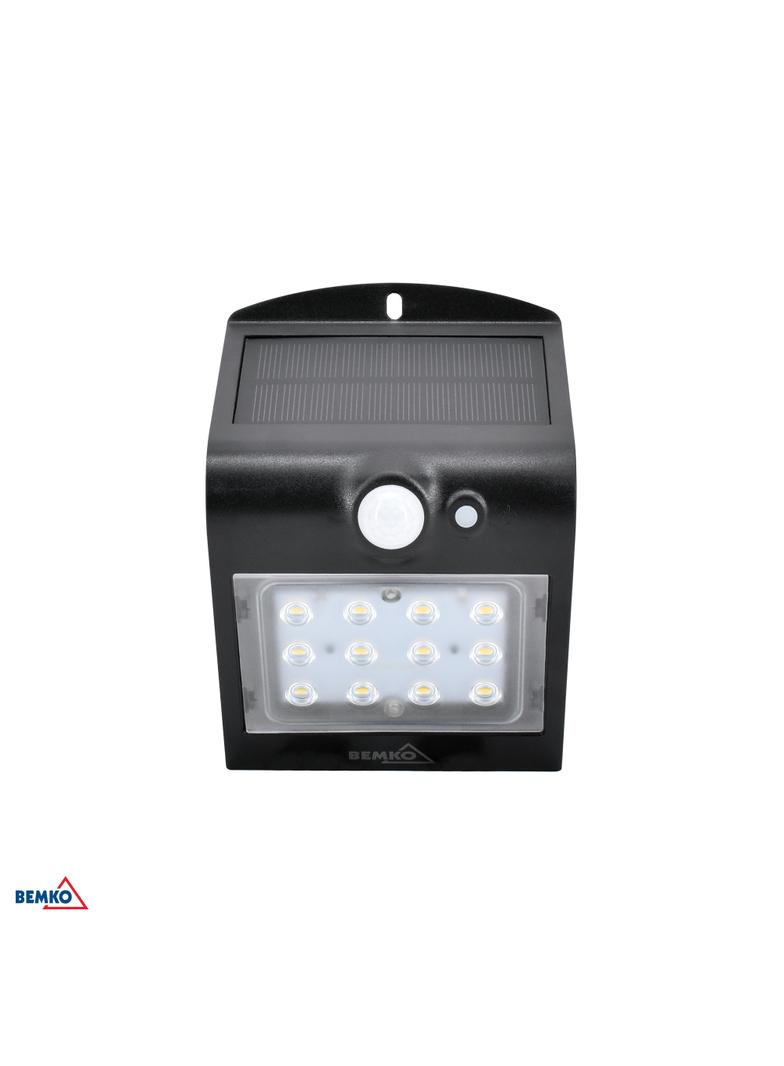 NAŚWIETLACZ LAMPA SOLARNA LED TRINGO 1,5W 220lm 4000K IP65 CZARNY Czujnik ruchu PIR BEMKO